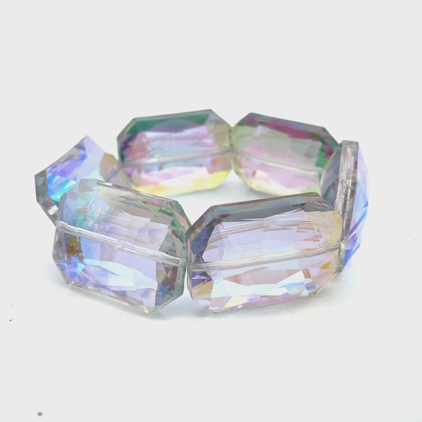 Purple Turquoise Crystal Rectangle Bracelet Born To Glam