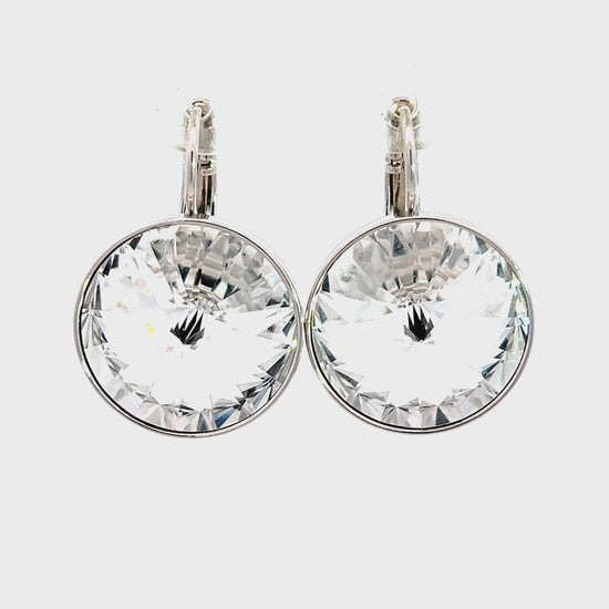 Load and play video in Gallery viewer, Clear Swarovski Drop Dangle Earring
