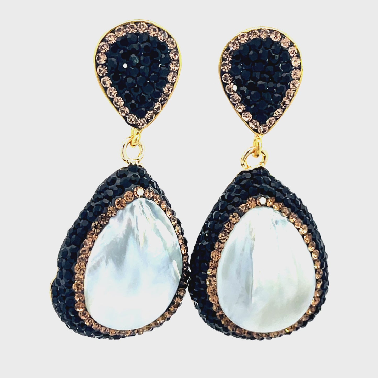 Load and play video in Gallery viewer, Teardrop Gemstone Crystal Drop Earrings
 Born To Glam