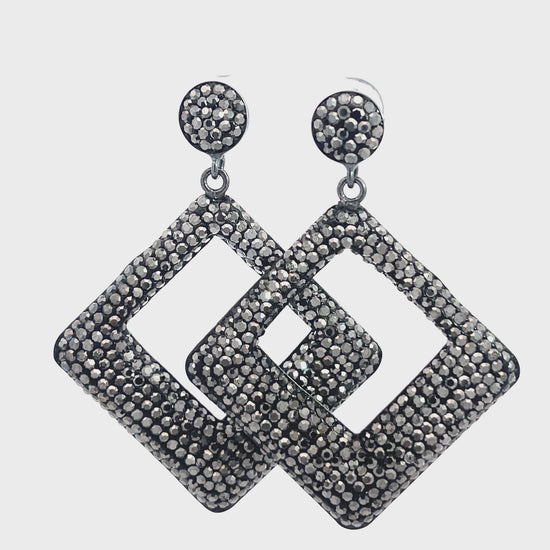 Load and play video in Gallery viewer, Geometric 925 Sterling Silver Crystal Earring
