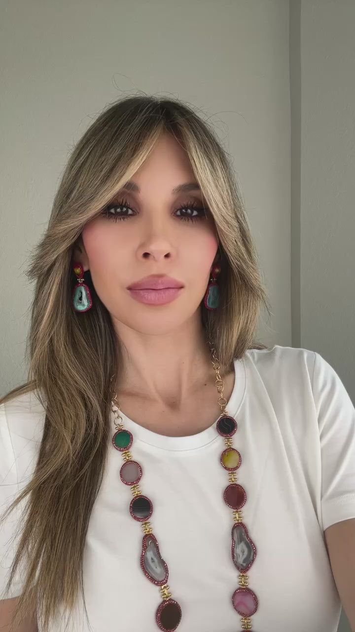 Style the Vibrant Multicolor Gemstone Necklace exclusively at Born To Glam