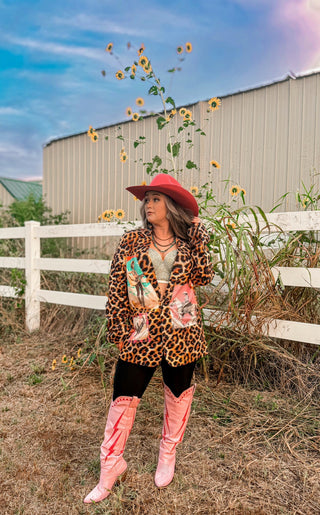 Wild West Leopard Western Blazer - Baha Ranch Western view 17
