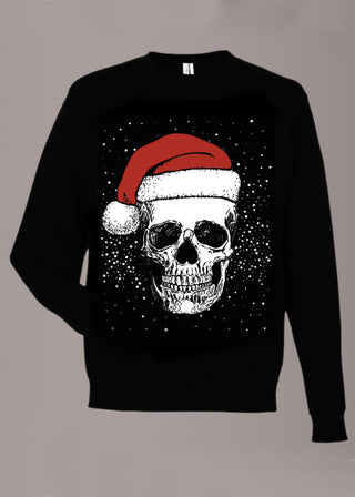 Black Skull Santa Graphic Top view 3