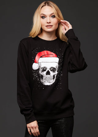 Black Skull Santa Graphic Top view 2