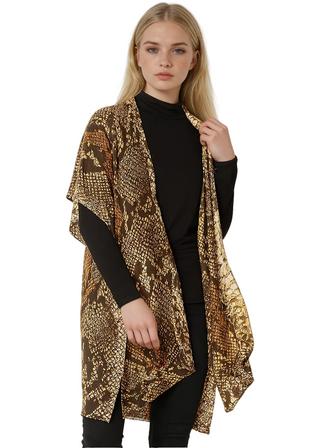 Snake Print Kimono Duster