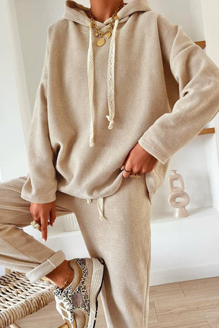 Parchment Leopard Detail Corduroy Hoodie and Pants Set — view 3