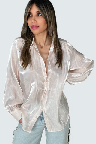 Iridescent Button Down Top - Born To Glam