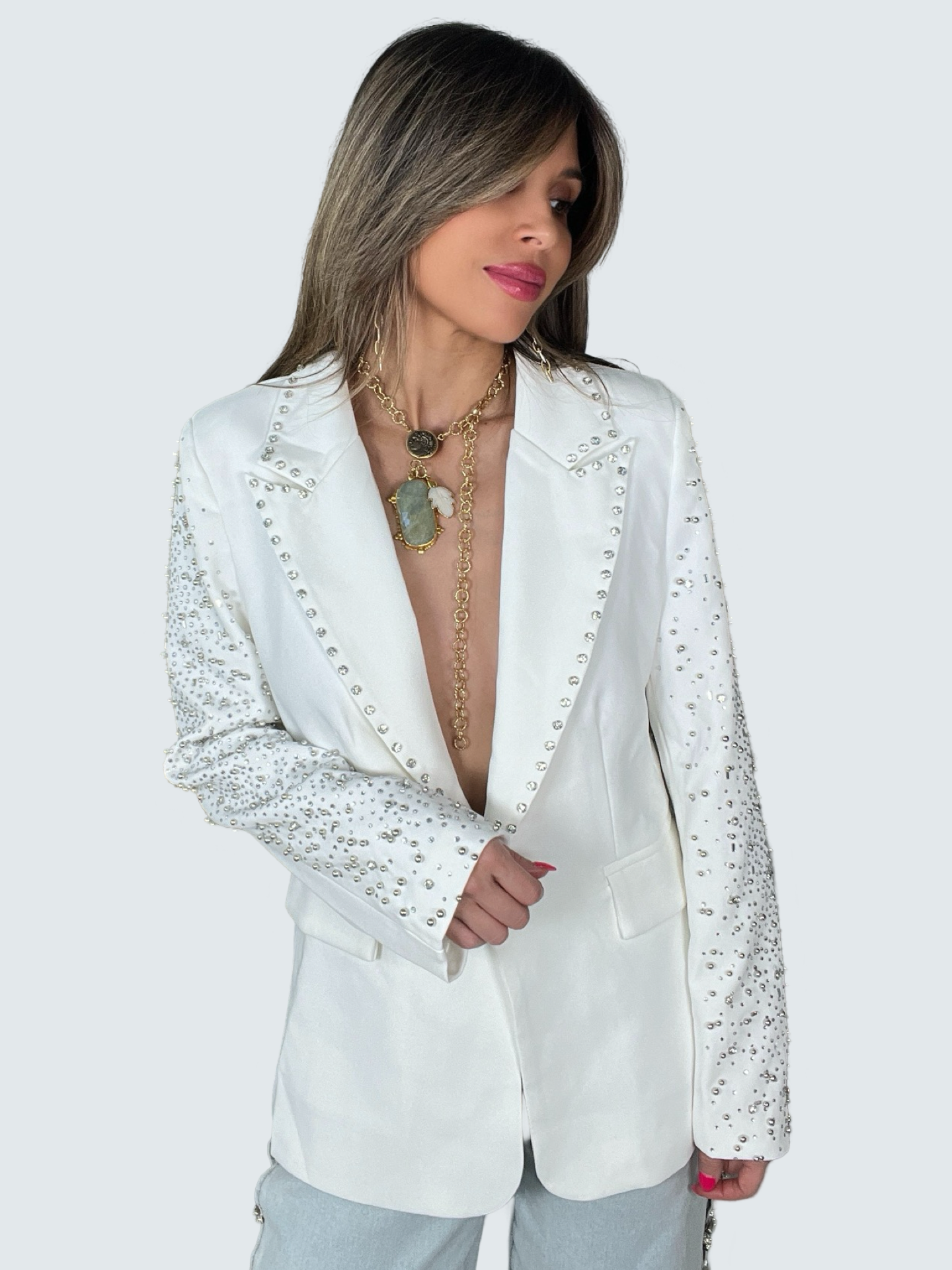 White Embellished Statement Balzer