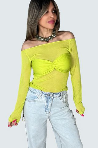 Semi Sheer Off Shoulder Top - Born To Glam