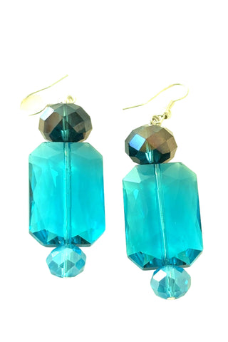 Turquoise Rectangle Short Earring