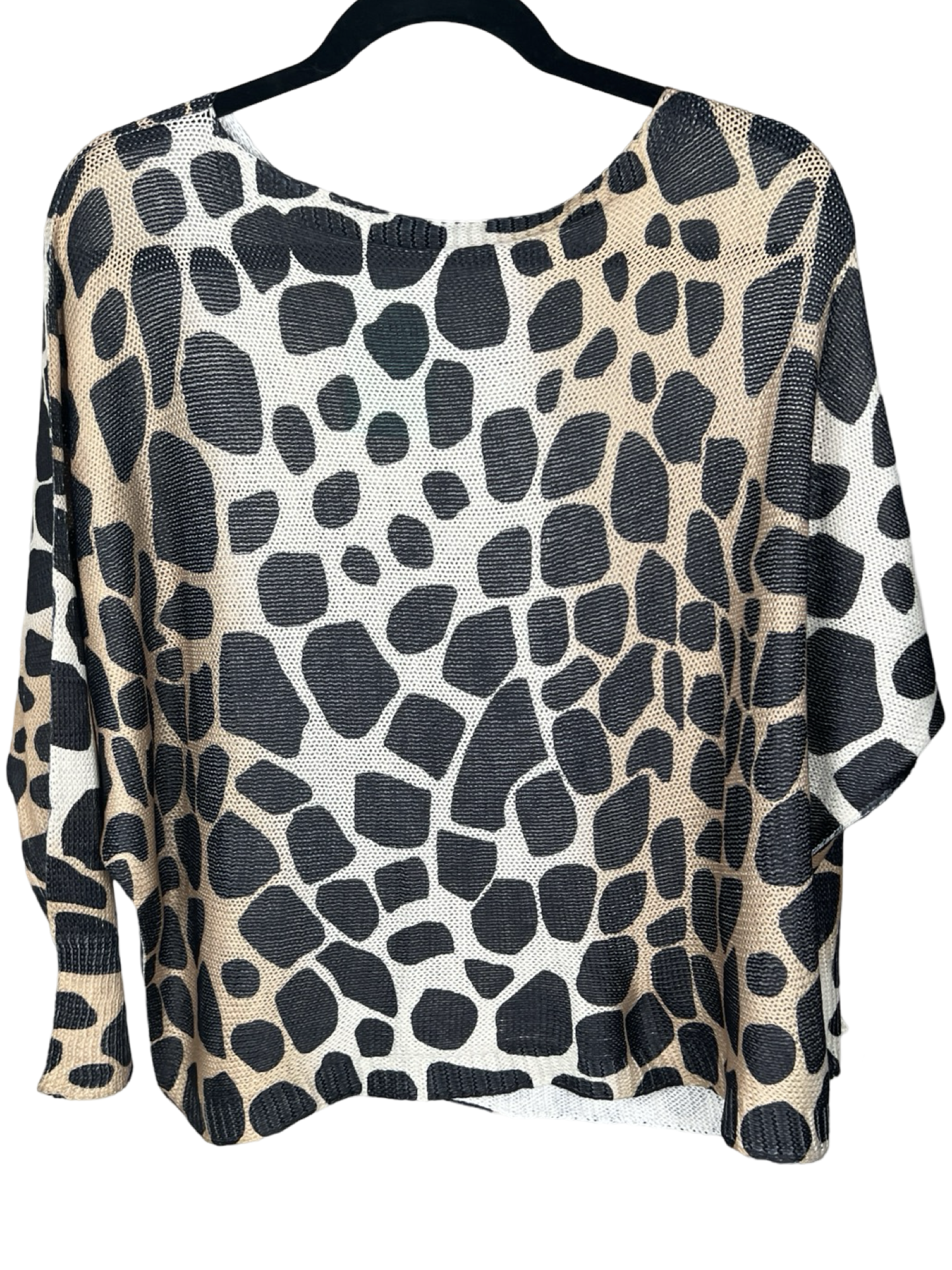 Round Neck Printed Sweater - Born To Glam Born To Glam