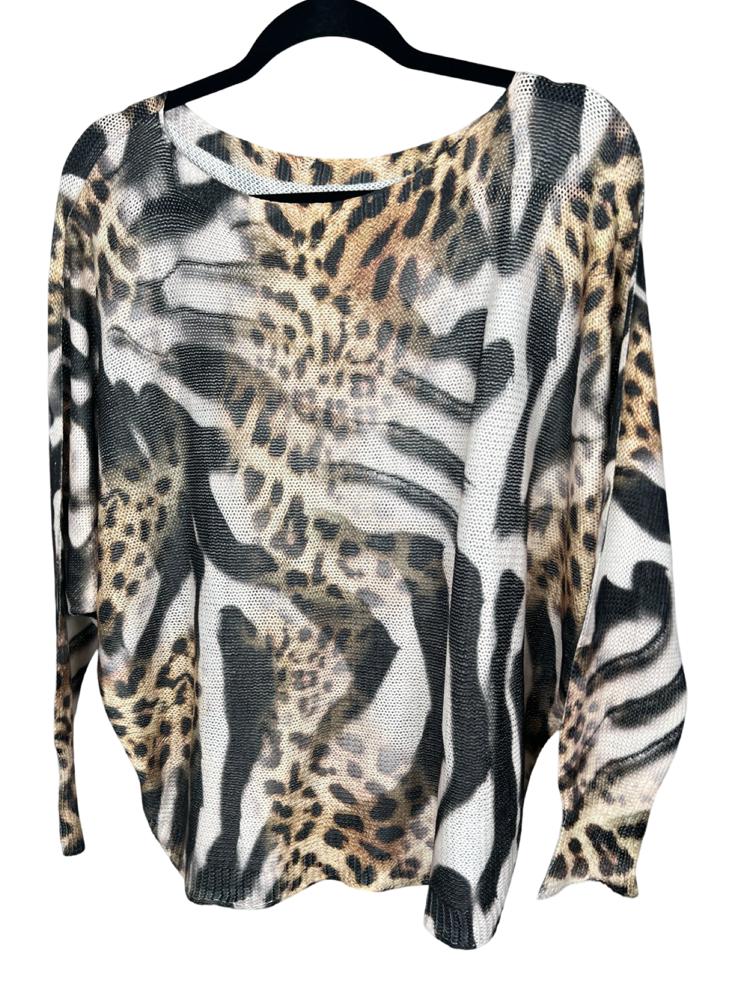 Round Neck Printed Sweater - Born To Glam Born To Glam