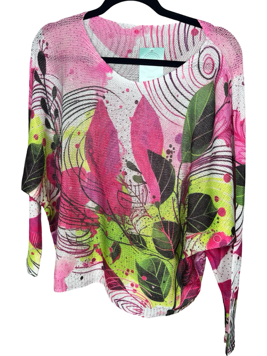 Round Neck Printed Sweater - Born To Glam Born To Glam