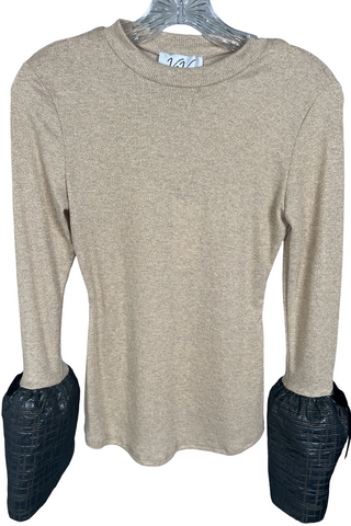 Gold Metallic Flare Sleeve Top - Born To Glam