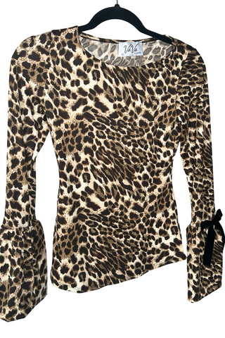 Bow Accent Flare Sleeve Top - Born To Glam