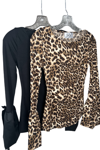 Bow Accent Flare Sleeve Top - Born To Glam