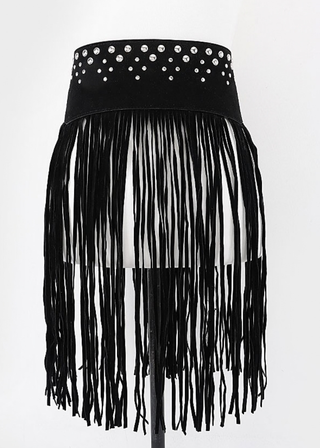 Black Studded Fringe Festival Belt view 2