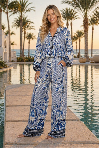 Blue Serenity Print Top