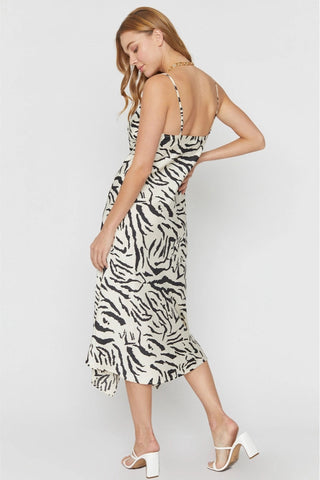 Zebra Print Midi Dress - Born To Glam
