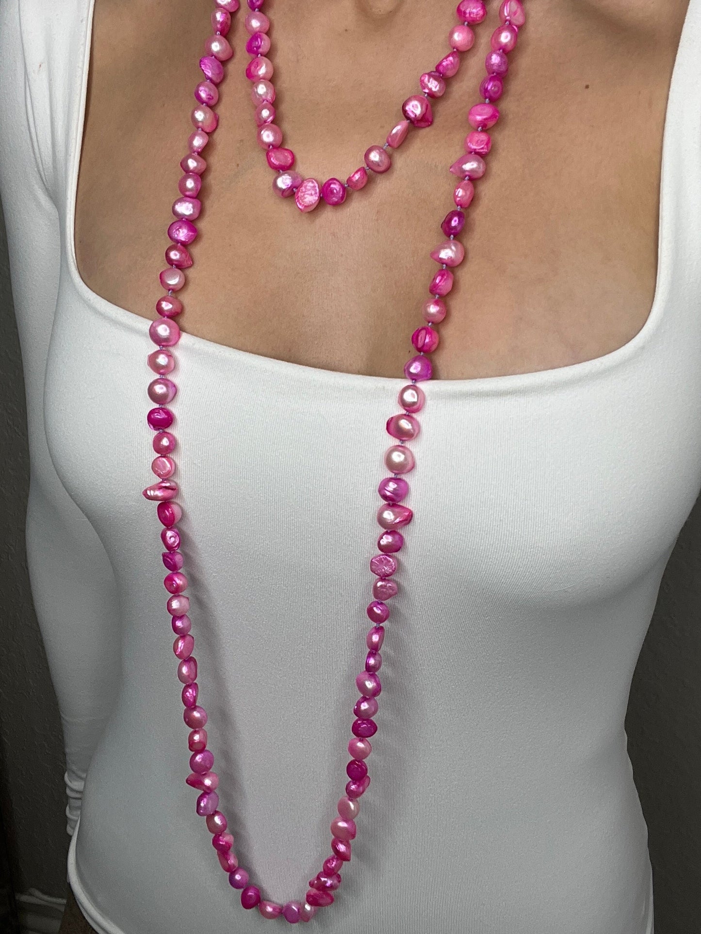 Culutured Pearl Long Necklace - Born To Glam Born To Glam