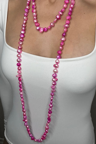 Culutured Pearl Long Necklace - Born To Glam