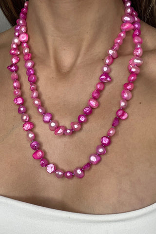 Culutured Pearl Long Necklace - Born To Glam