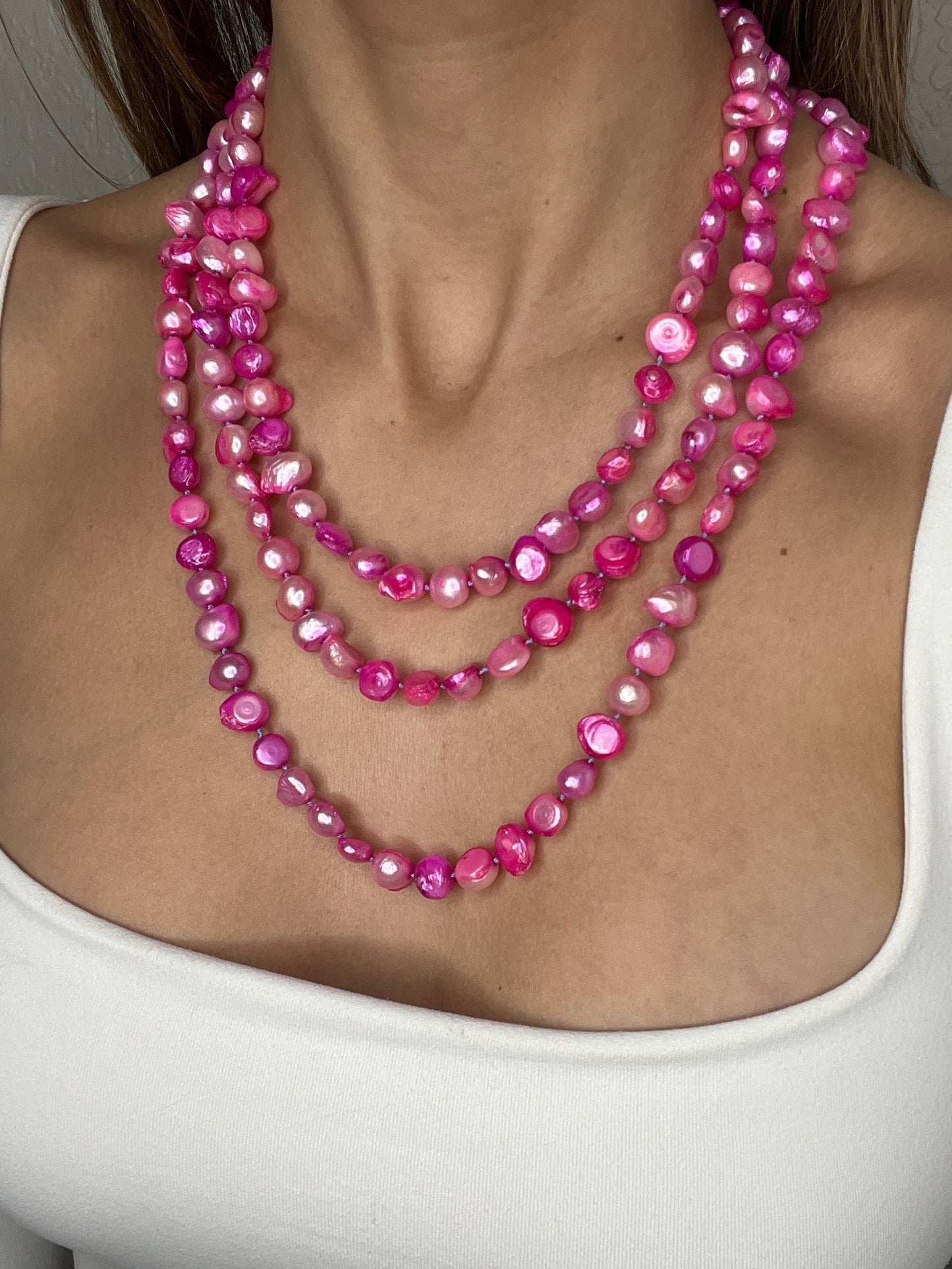 Culutured Pearl Long Necklace - Born To Glam Born To Glam