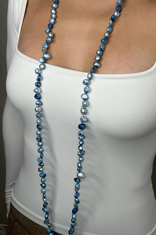 Culutured Pearl Long Necklace - Born To Glam