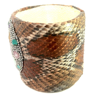 Leather and Gemstone Cuff Bracelet - Born To Glam