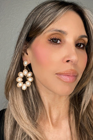 Gold & Pearl Gilded Petal Blooms Earring - Born To Glam