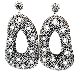 Sterling Silver Crystal Pearl Statement Earring - Born To Glam